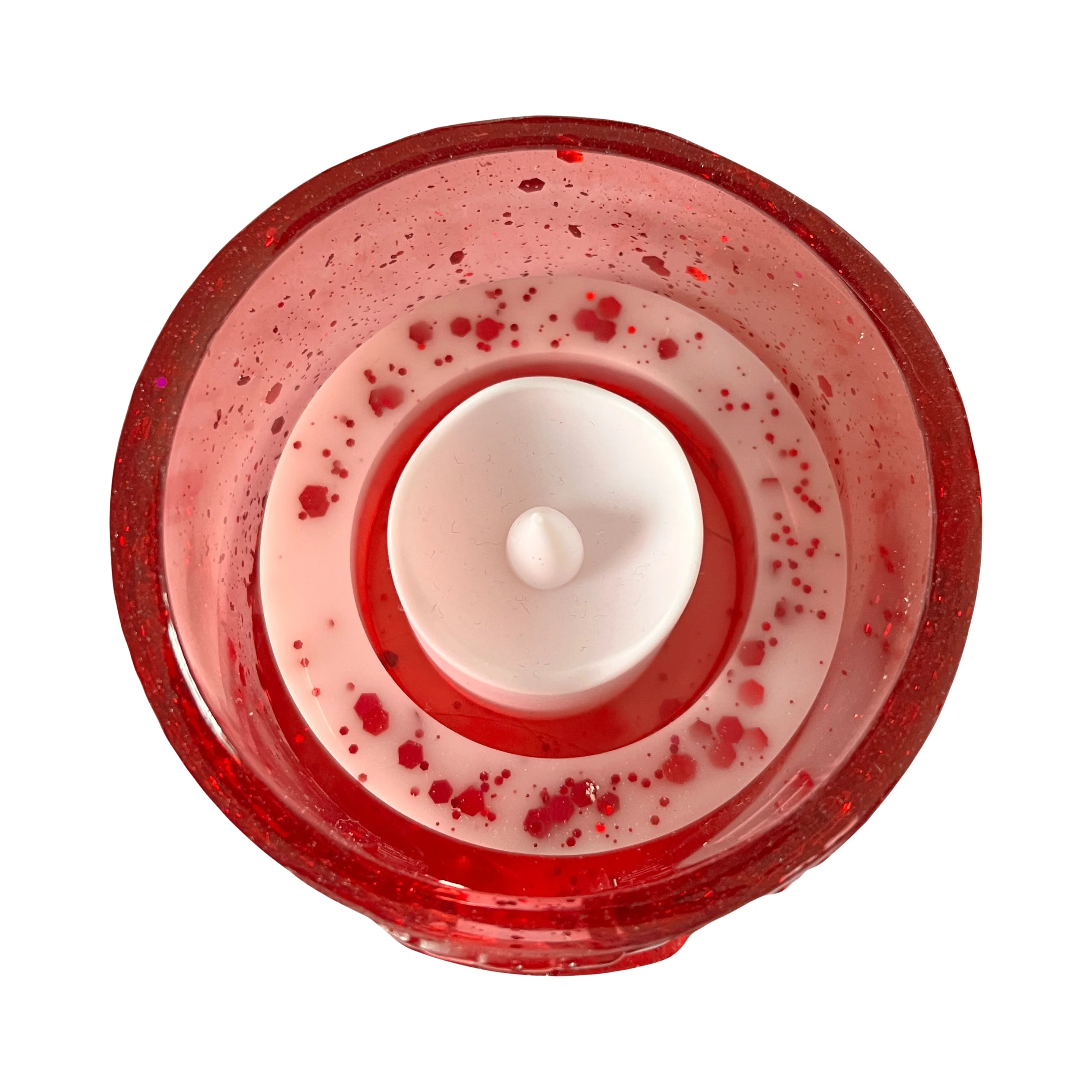Red and White Christmas Candle Holder House image 6