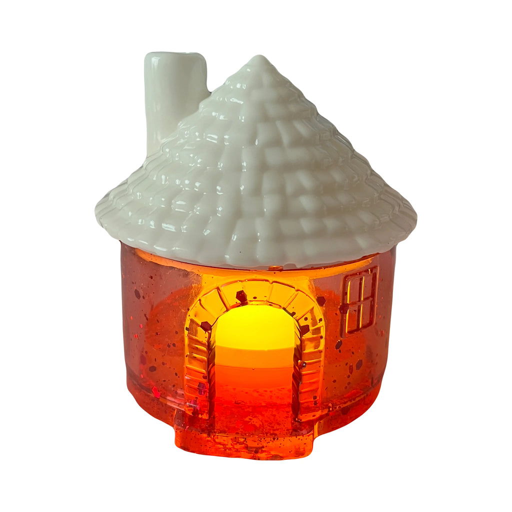 Red and White Christmas Candle Holder House image 1