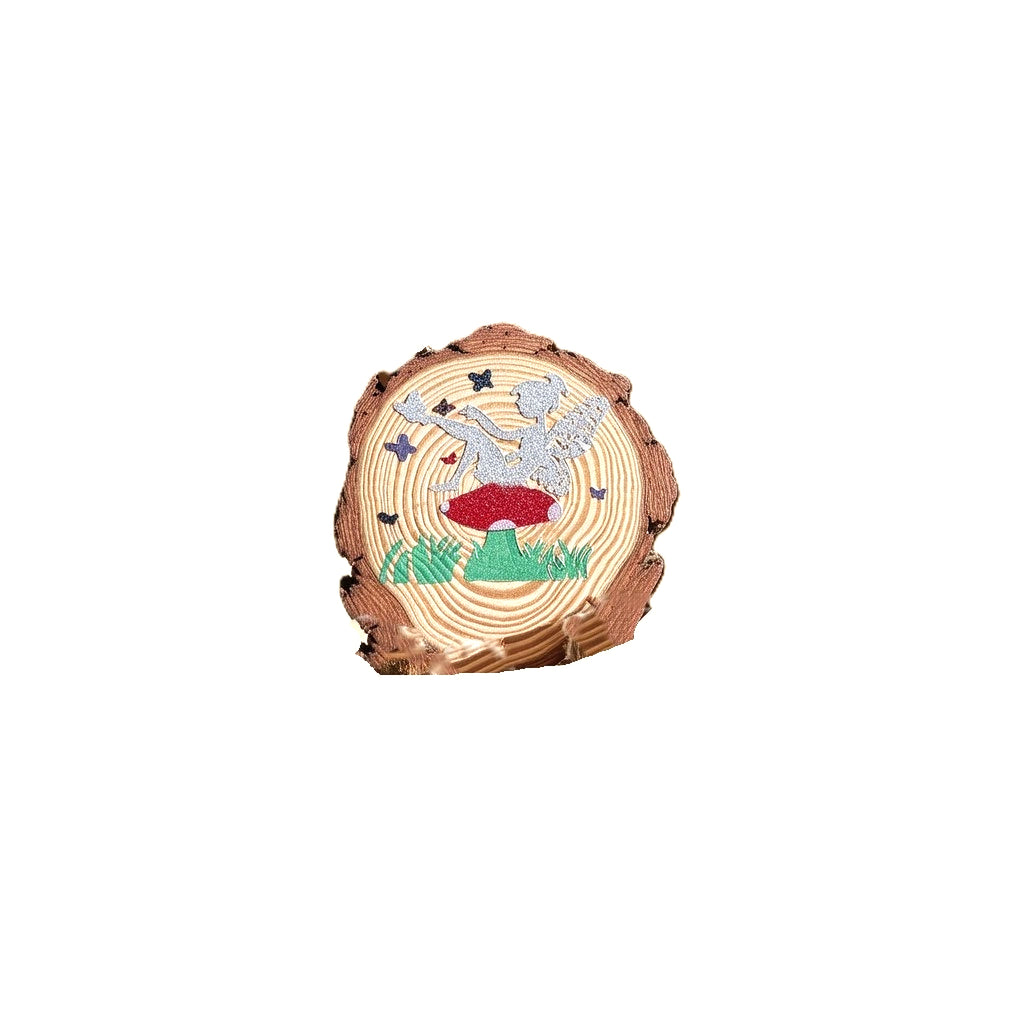 Hand Painted Hanging Wooden Fairy Log Slice image 3