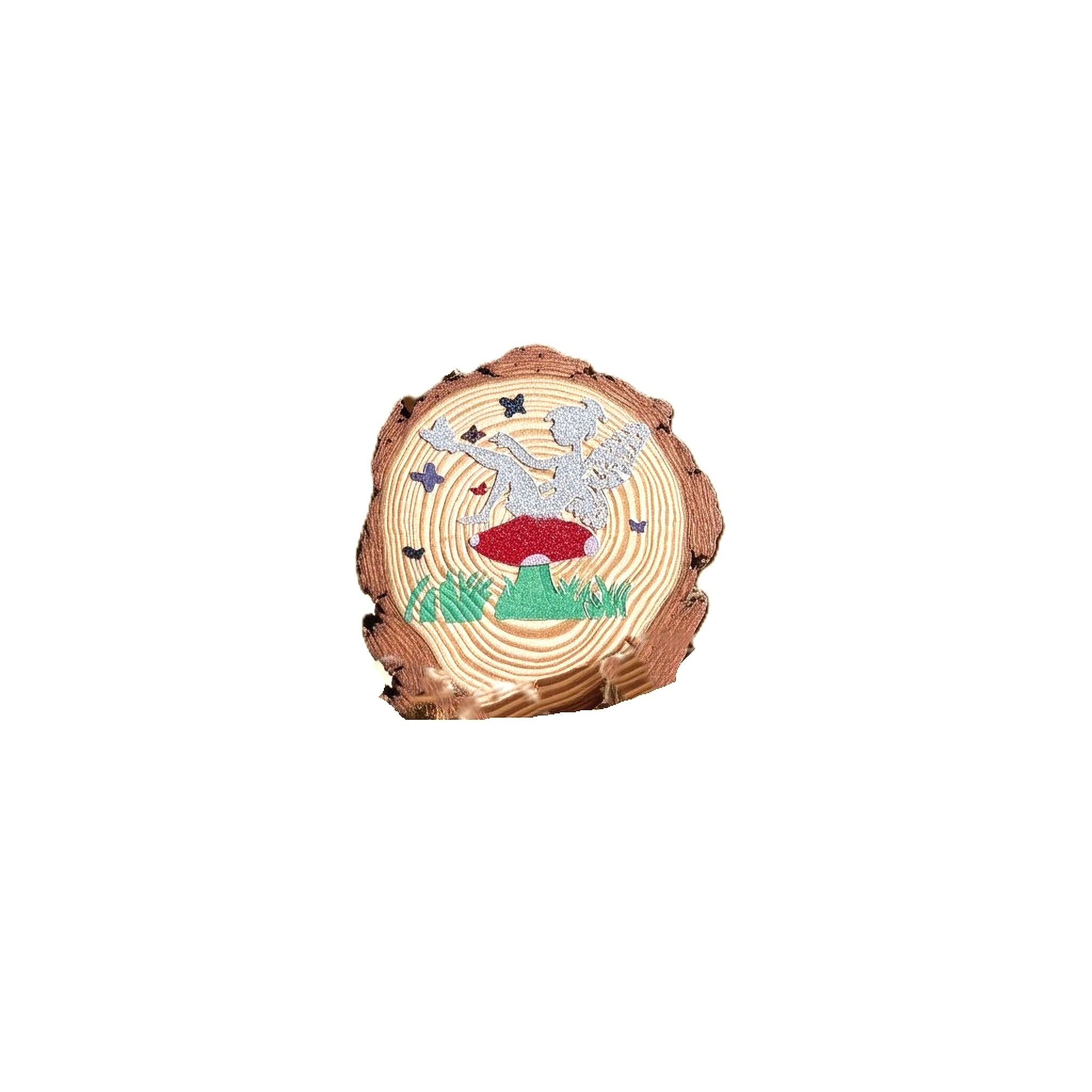 Hand Painted Hanging Wooden Fairy Log Slice image 3