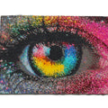 Multi colour large eye diamond painting picture quirky wall hanging handmade