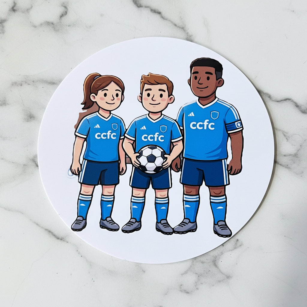 Handmade Round Football Coasters