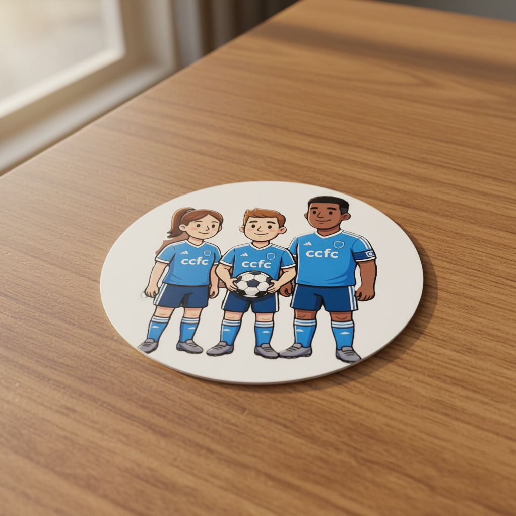 Handmade Round Football Coasters