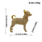 Beaded Golden Chihuahua Resin Statue Figurine Home Decor Gift