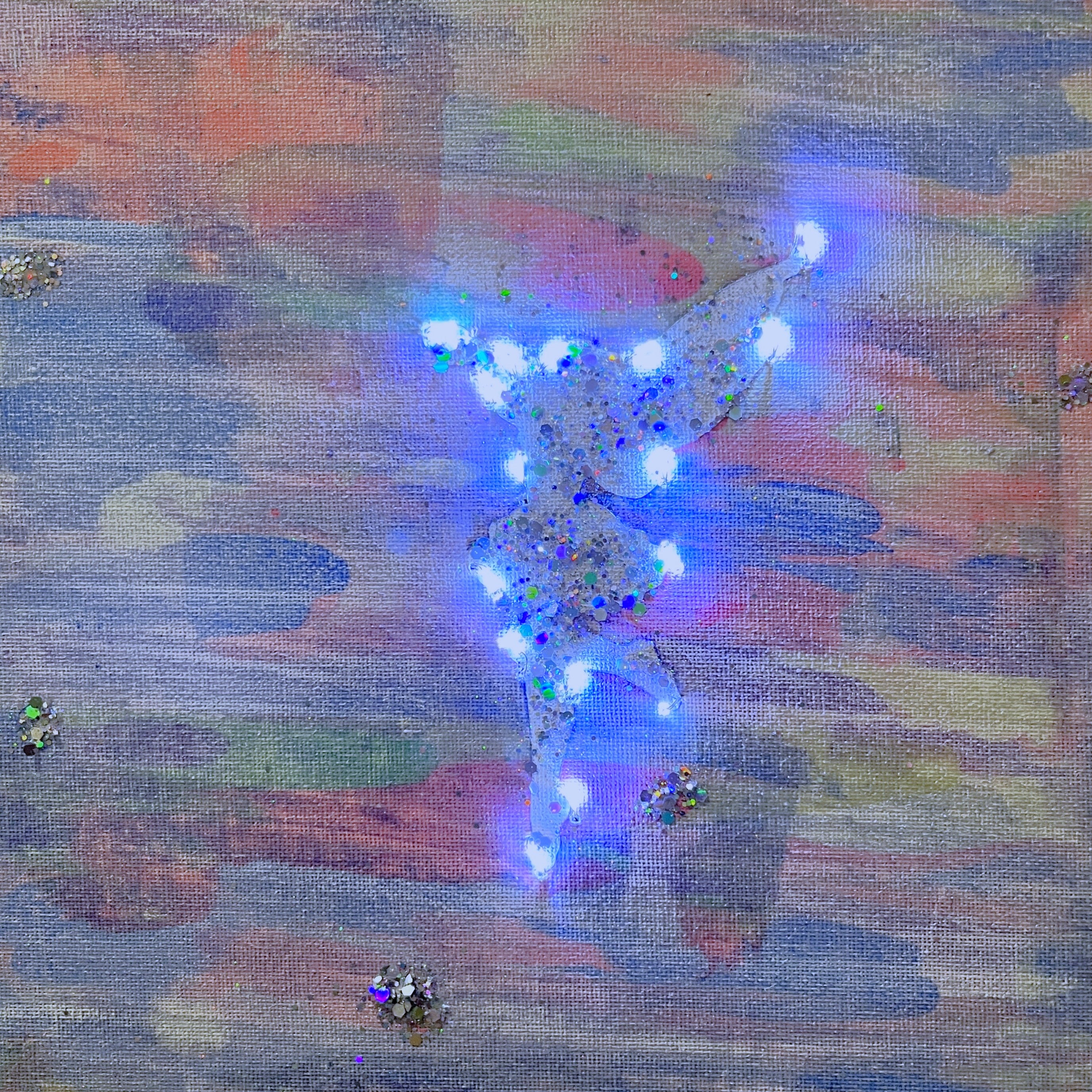 Hand Painted Canvas Colourful LED  Fairy Wall Hanging Picture