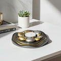 Gold Silver Resin Candle Holder Stone Plate image 0