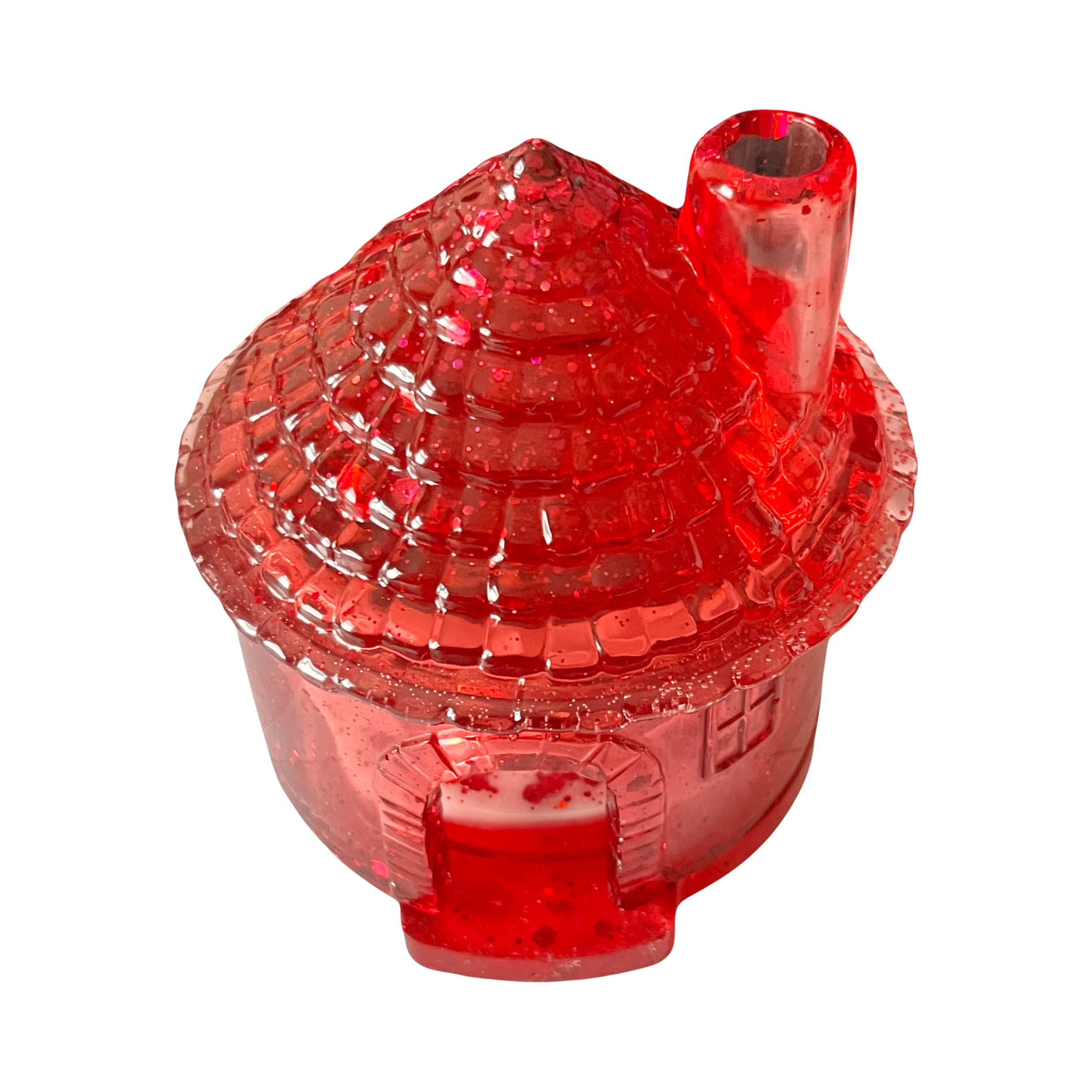 Red and White Christmas Candle Holder House image 4