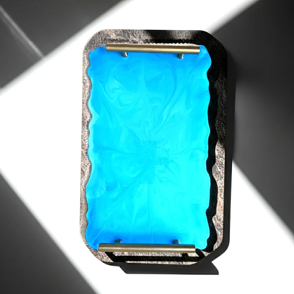 Blue Resin Handmade Serving Tray image 2