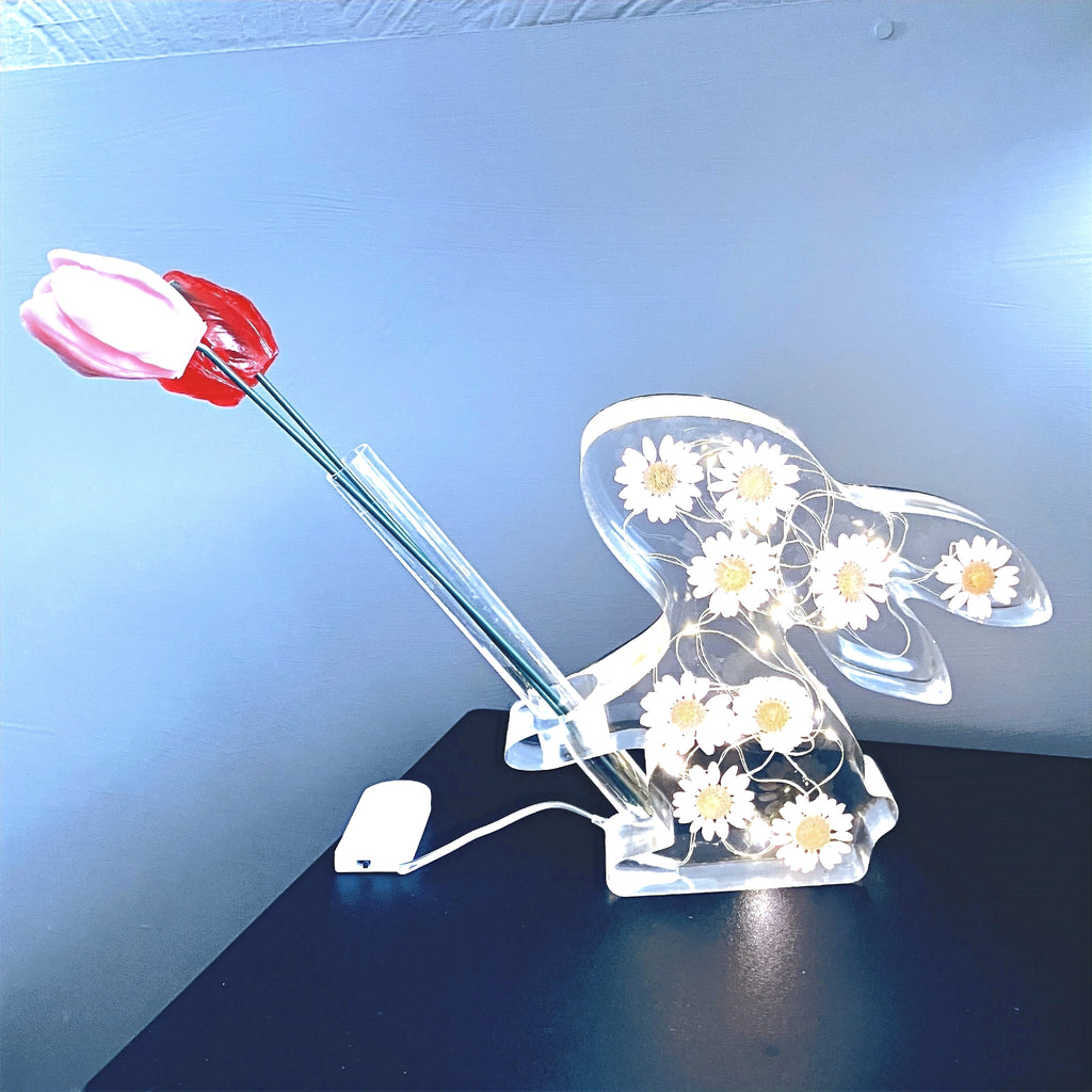 Led Pink Bunny Flower Vase image 3