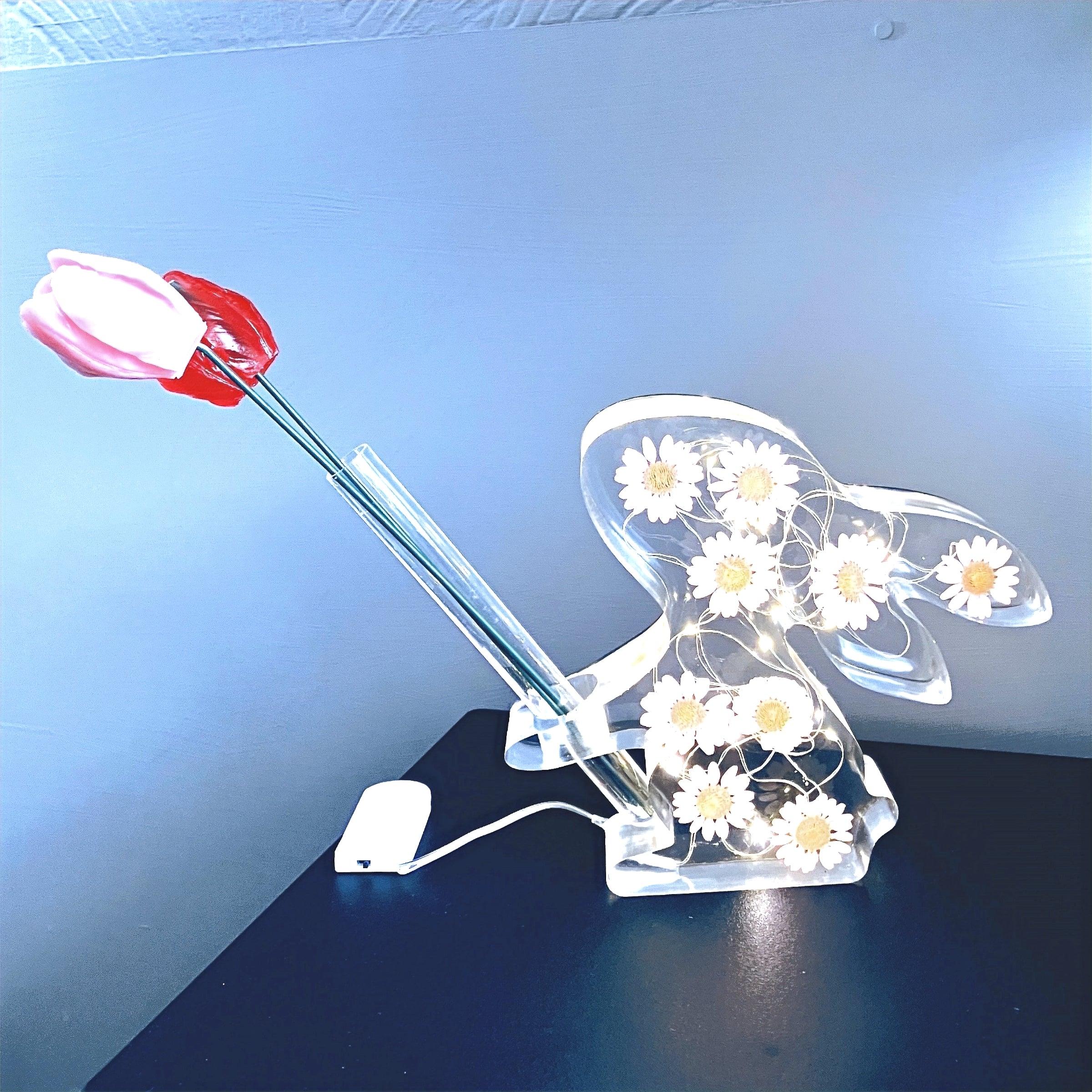 Led Pink Bunny Flower Vase image 3