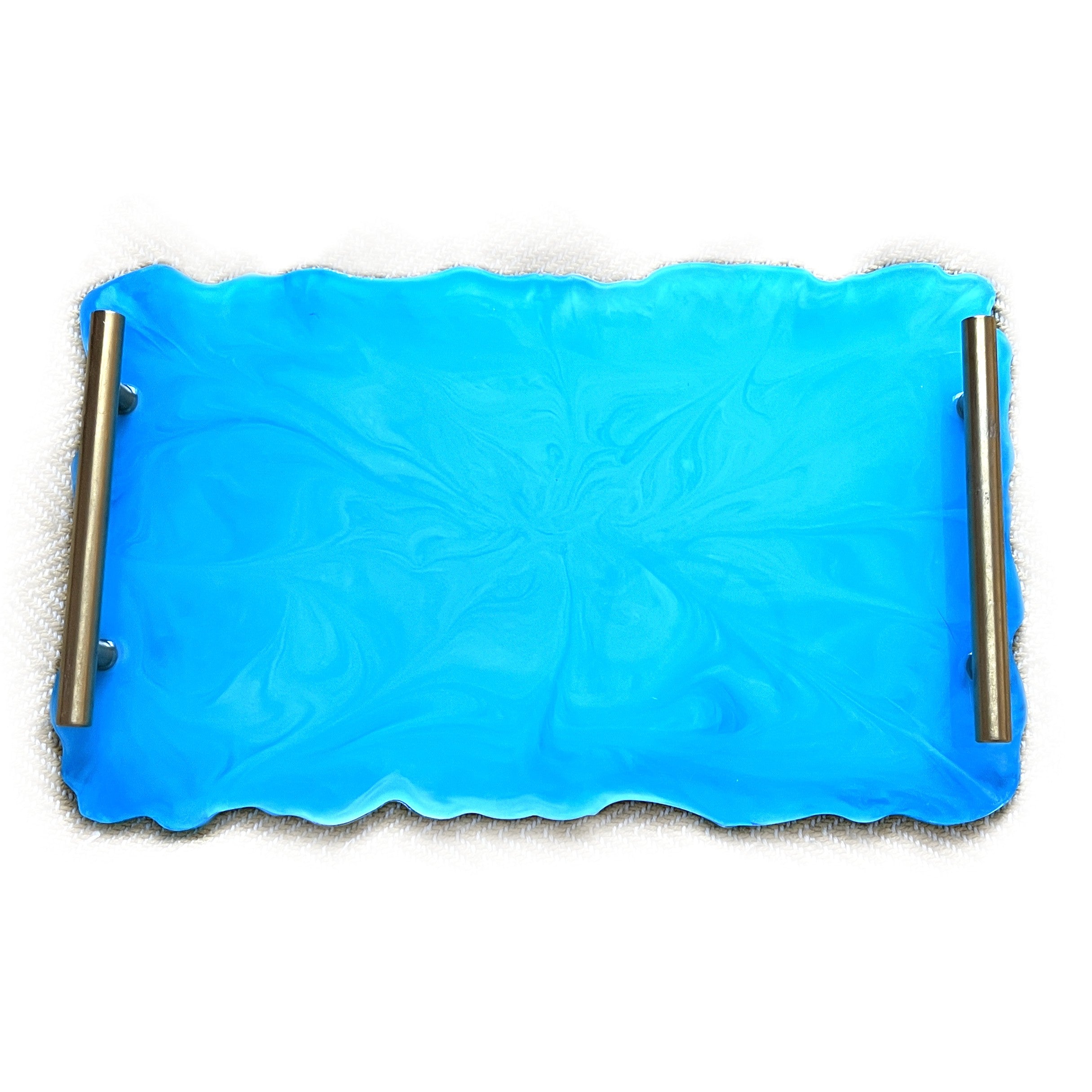 Blue Resin Handmade Serving Tray image 3