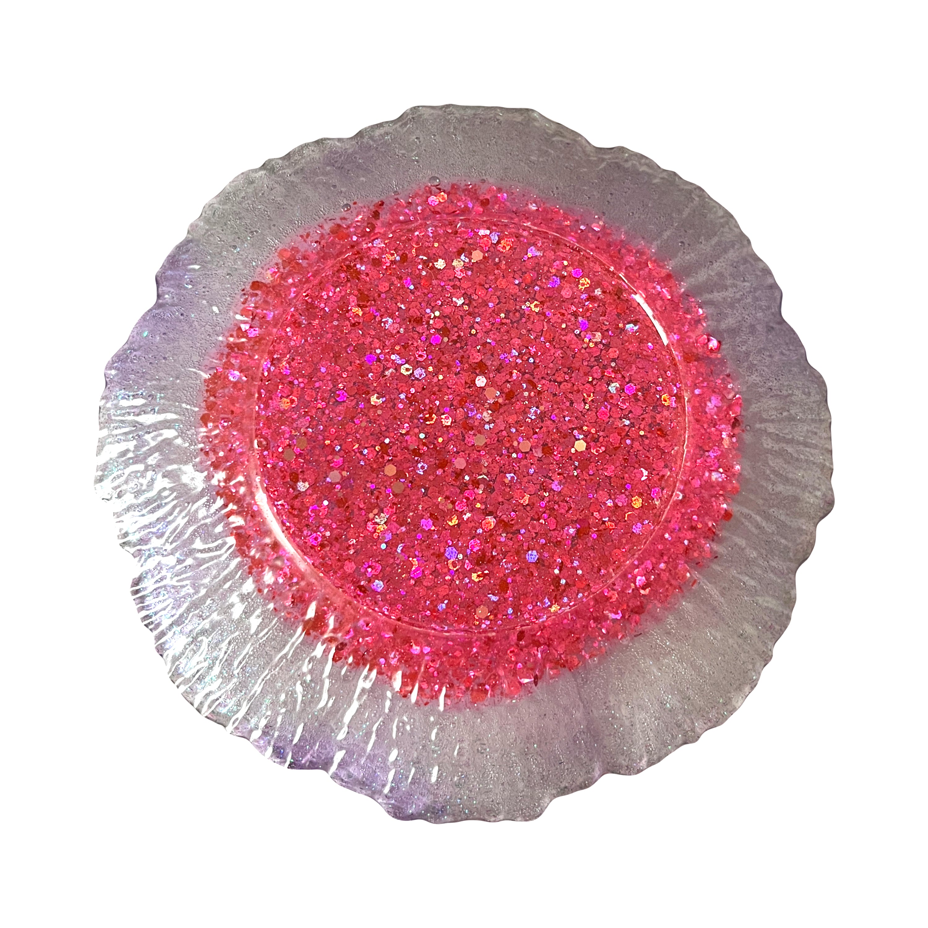 Handmade Resin Pink Glitter Plate image 1