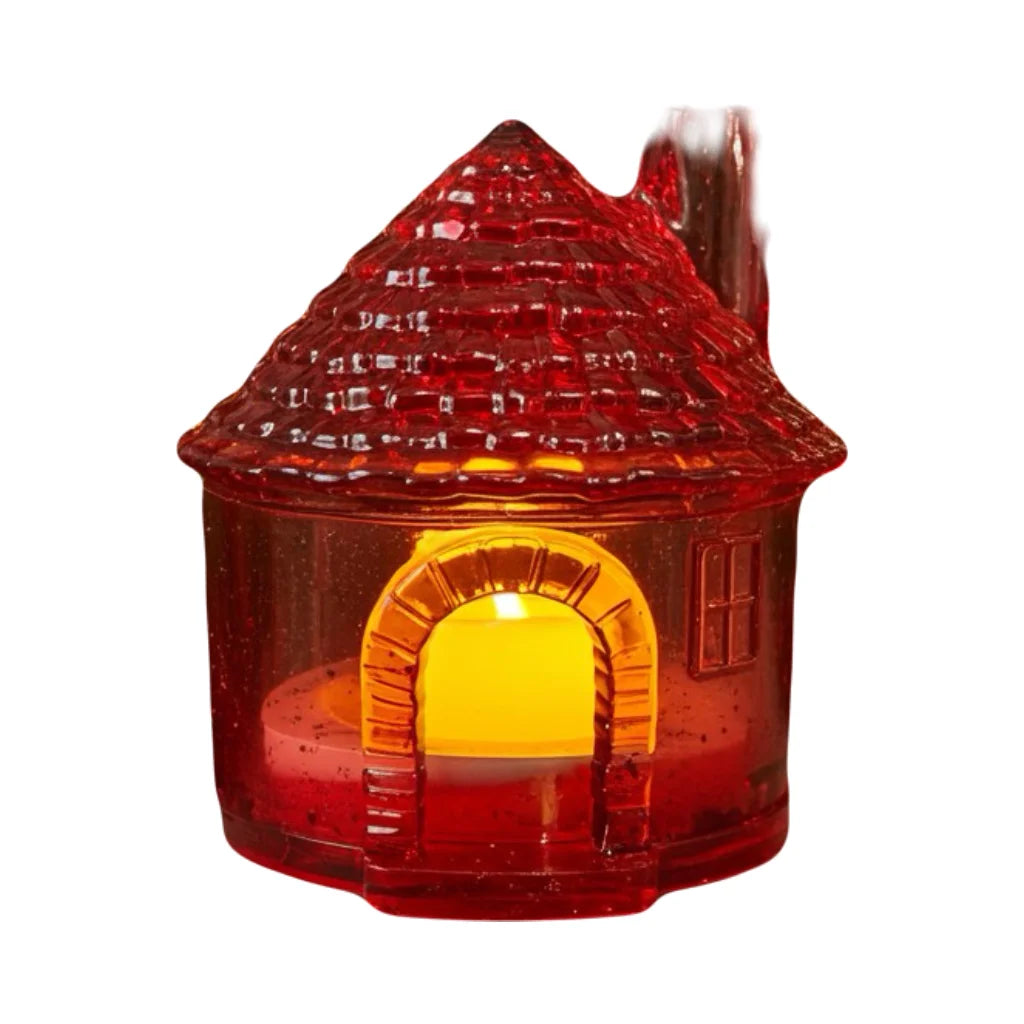 Red and White Christmas Candle Holder House image 5