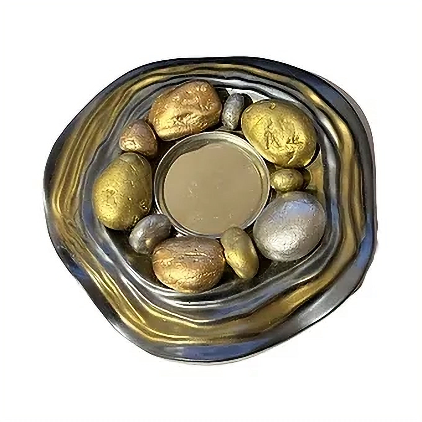 Gold Silver Resin Candle Holder Stone Plate image 3