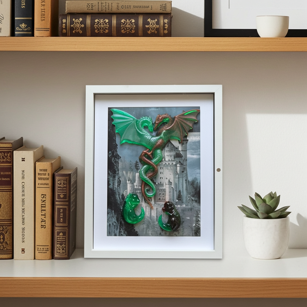 Entwined Resin Dragons Wall Picture image 2