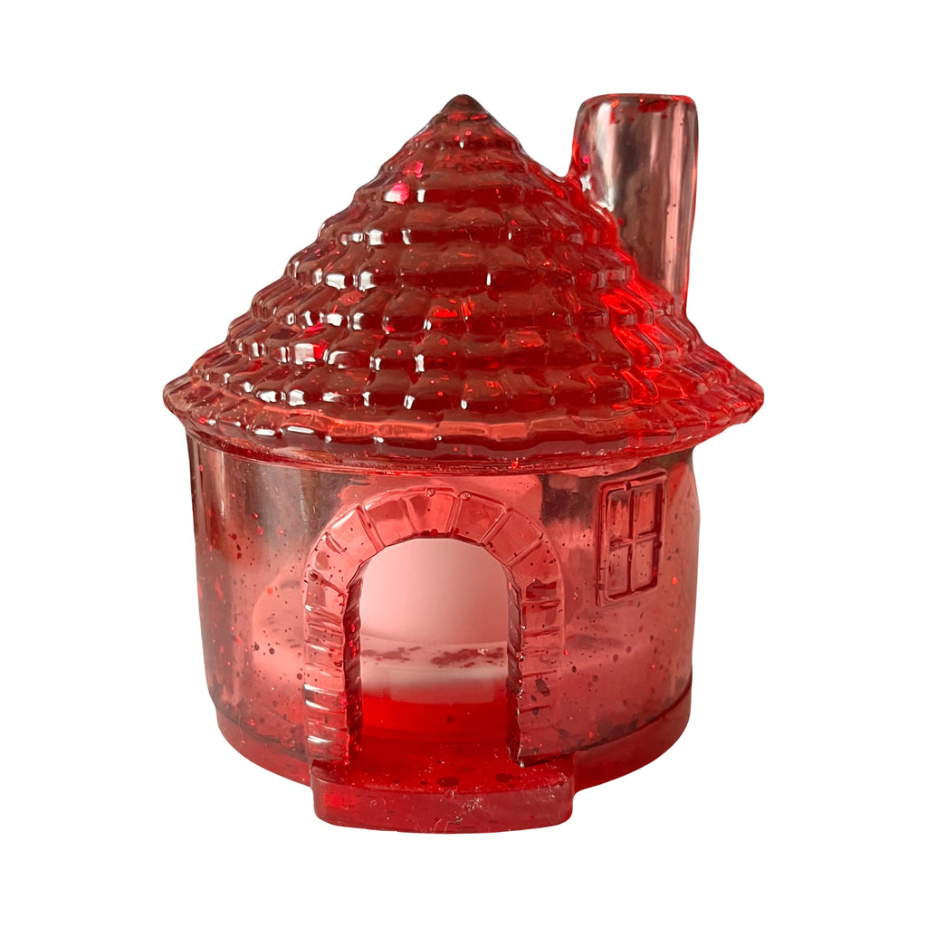 Red and White Christmas Candle Holder House image 3
