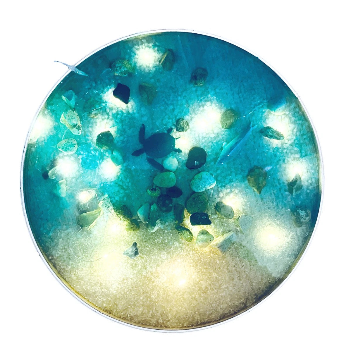 Beach Scene Wooden Led Table Top Lamp image 1