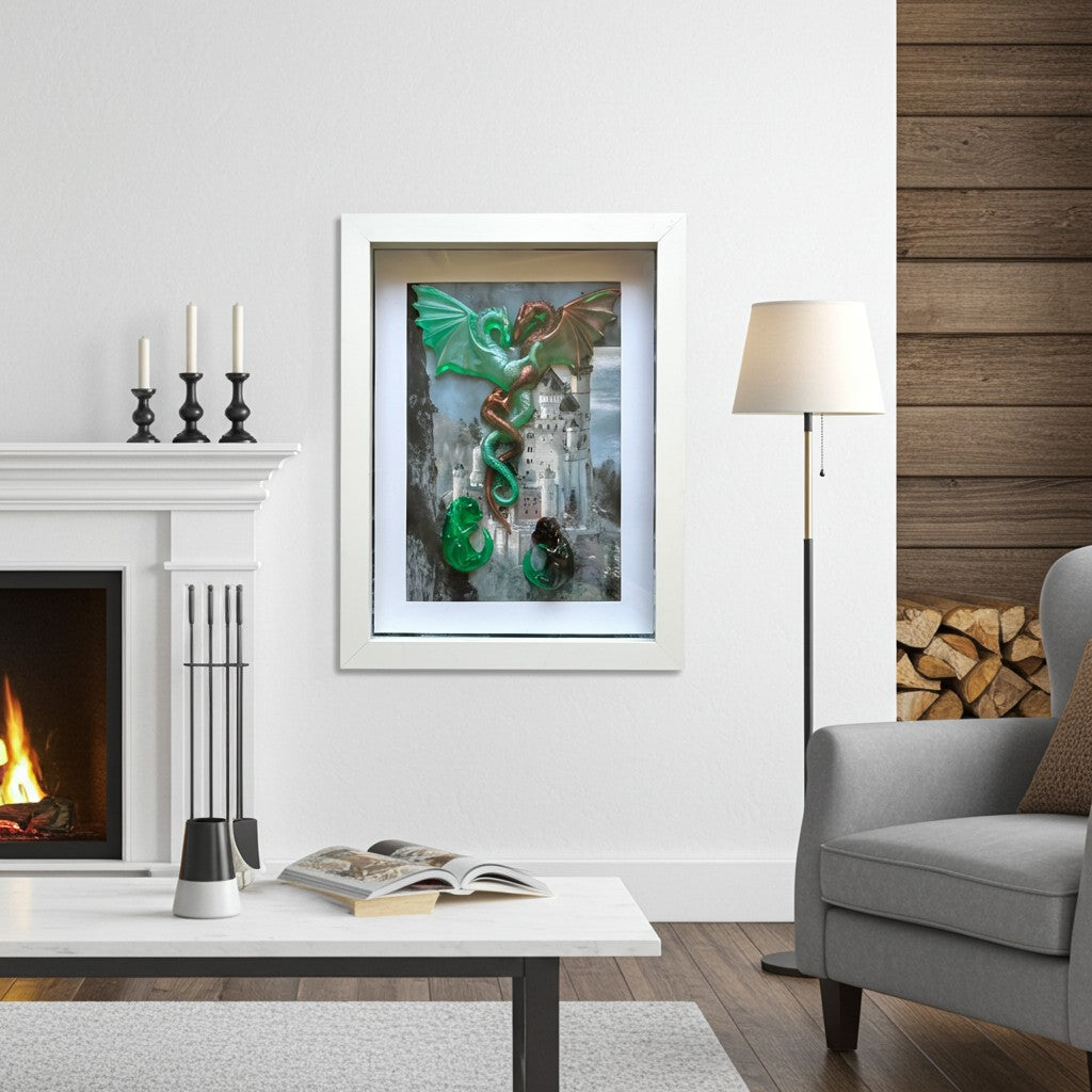 Entwined Resin Dragons Wall Picture image 3