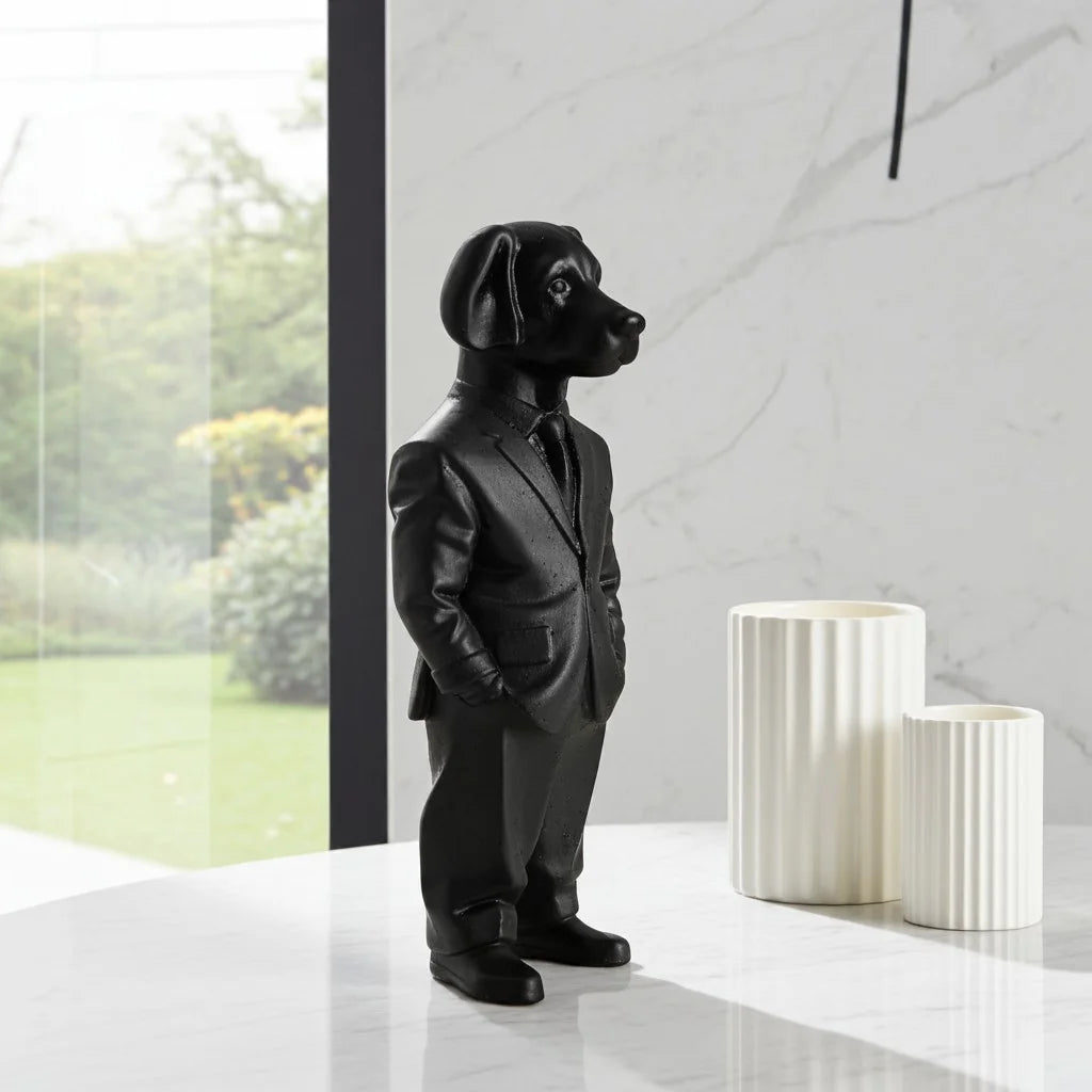 Handmade Suited Dog Figurine Ornaments