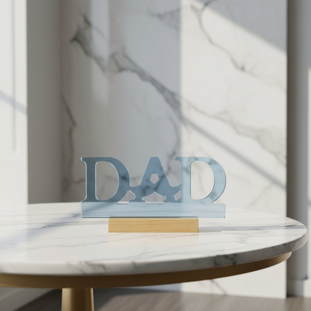 Blue Resin Father's Day Plaque Dad Birthday Desk Gift