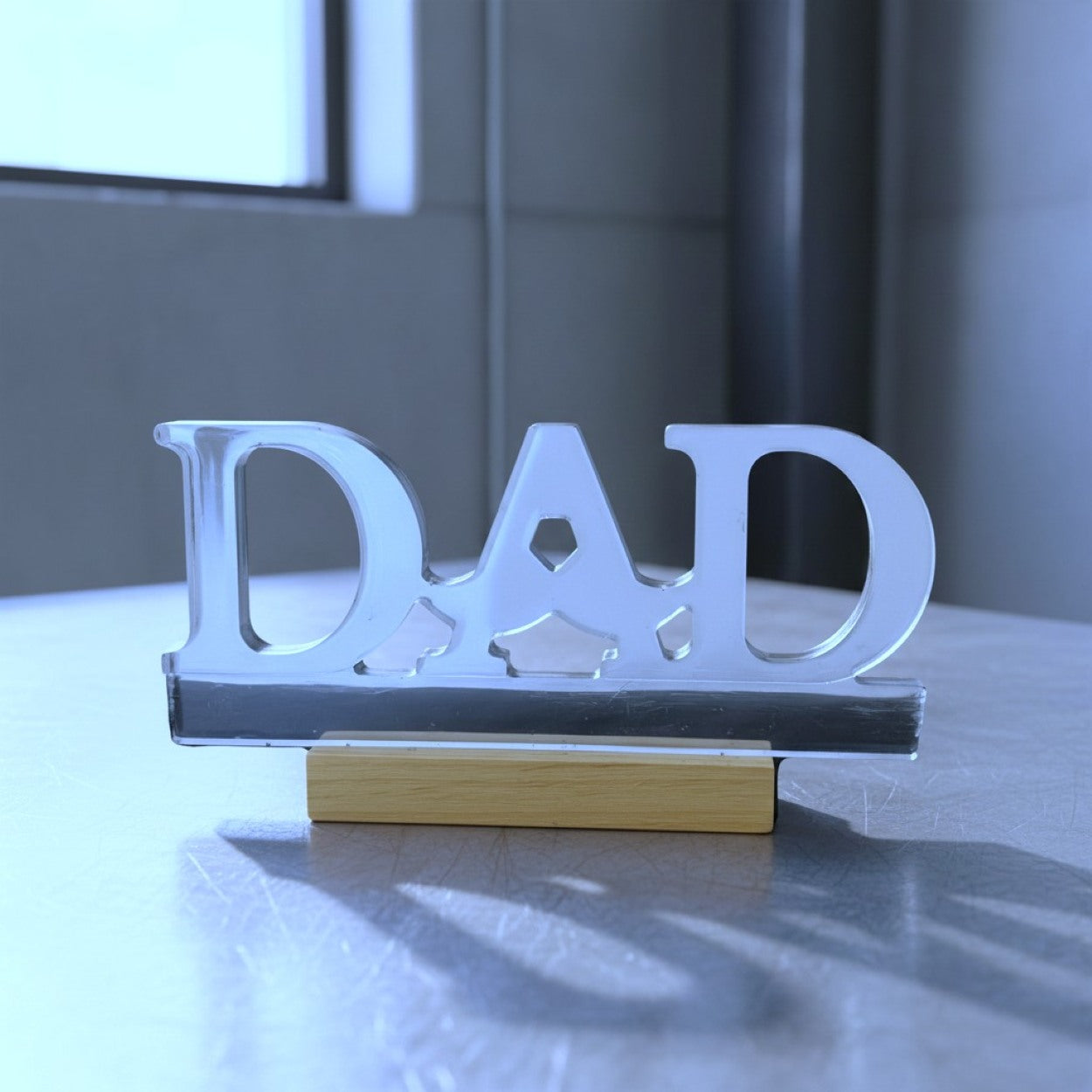 Blue Resin Father's Day Plaque Dad Birthday Desk Gift