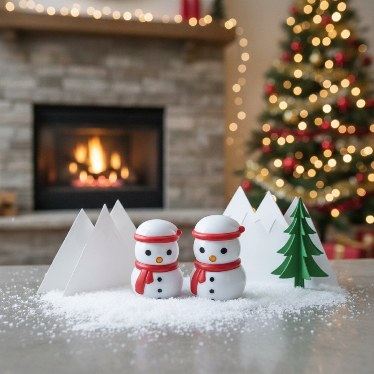 Christmas Resin White Snowmen Trinket Jars