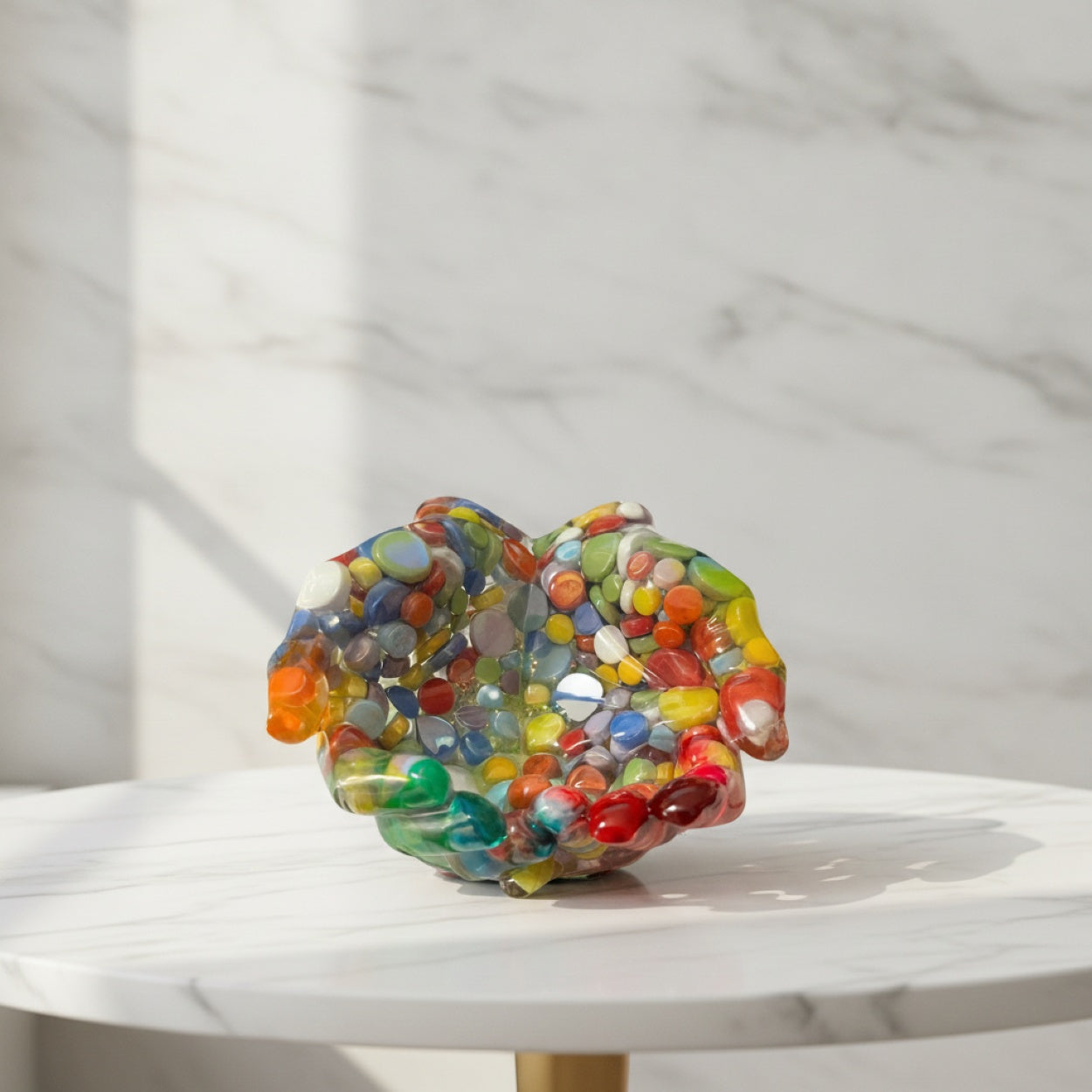 Handmade Resin Multi Coloured Spiritual Hands Storage Dish