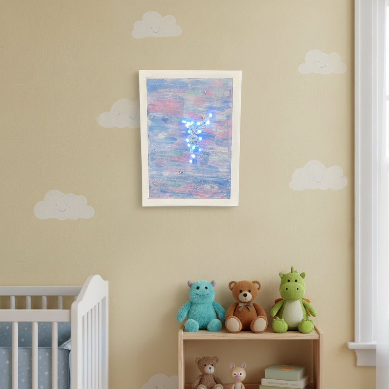 Hand Painted Canvas Colourful LED  Fairy Wall Hanging Picture