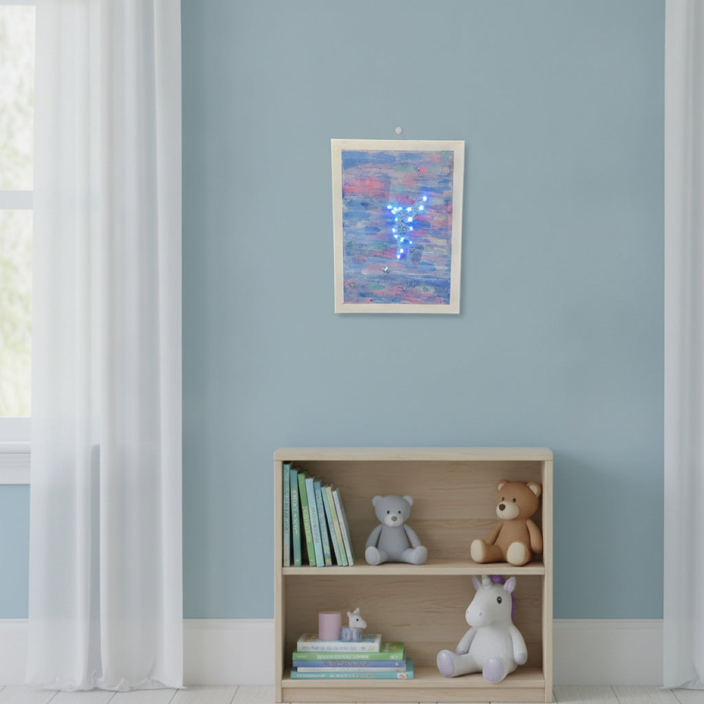 Hand Painted Canvas Colourful LED  Fairy Wall Hanging Picture
