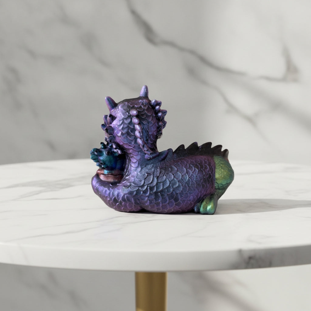 Handmade Dragon With Baby And Egg Figurine Resin Ornament Gift