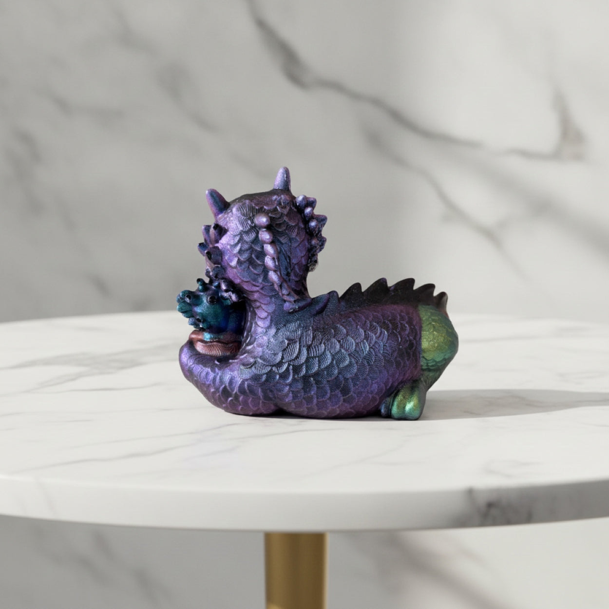 Handmade Dragon With Baby And Egg Figurine Resin Ornament Gift