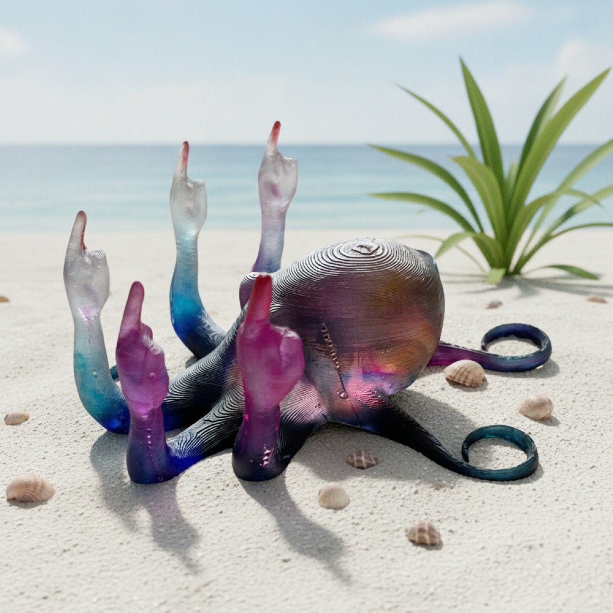 Handmade Novelty Funny Fingers Octopus Ring Holder Organiser Ornaments