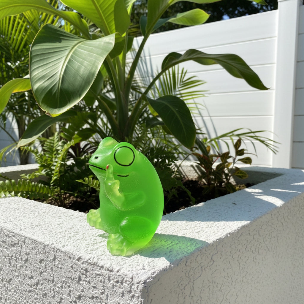 Handmade Novely Funny Finger Resin Frog Statue Ornaments