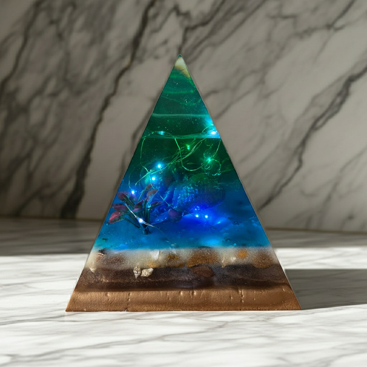 Bespoke Handmade Resin Mermaid Pyramid Lamp