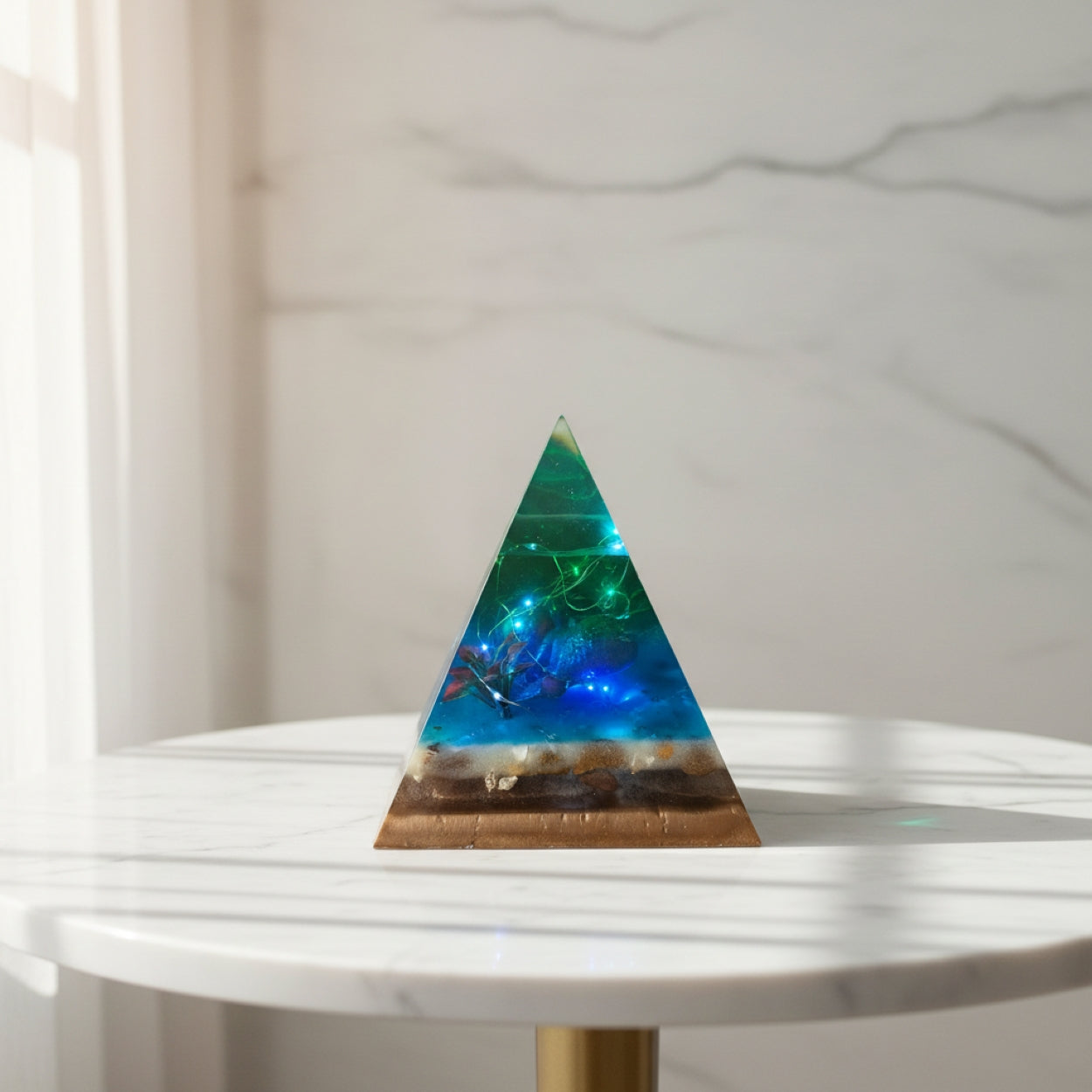 Bespoke Handmade Resin Mermaid Pyramid Lamp