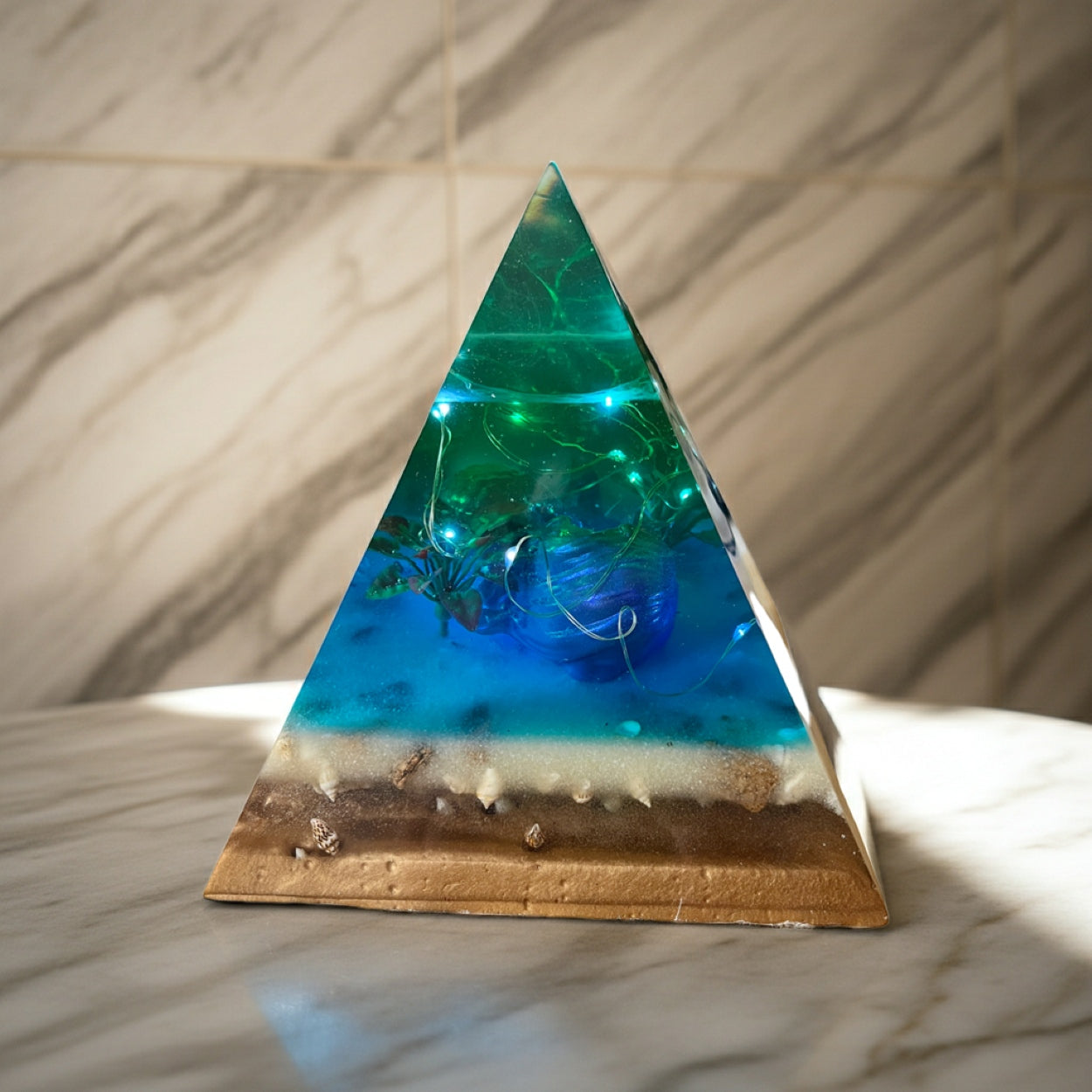 Bespoke Handmade Resin Mermaid Pyramid Lamp