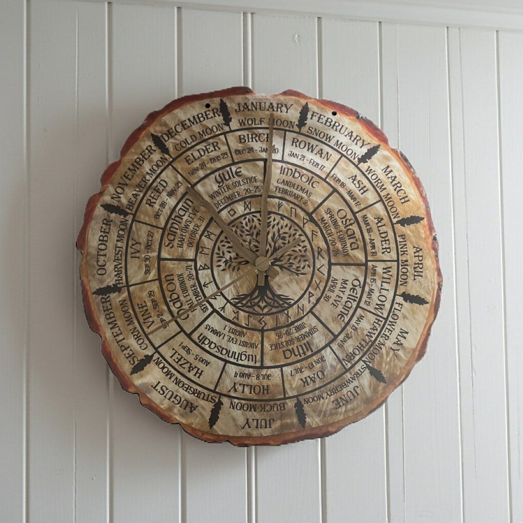 Handmade Calendar Wooden Wall Clock