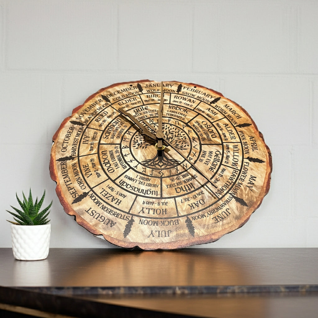 Handmade Calendar Wooden Wall Clock