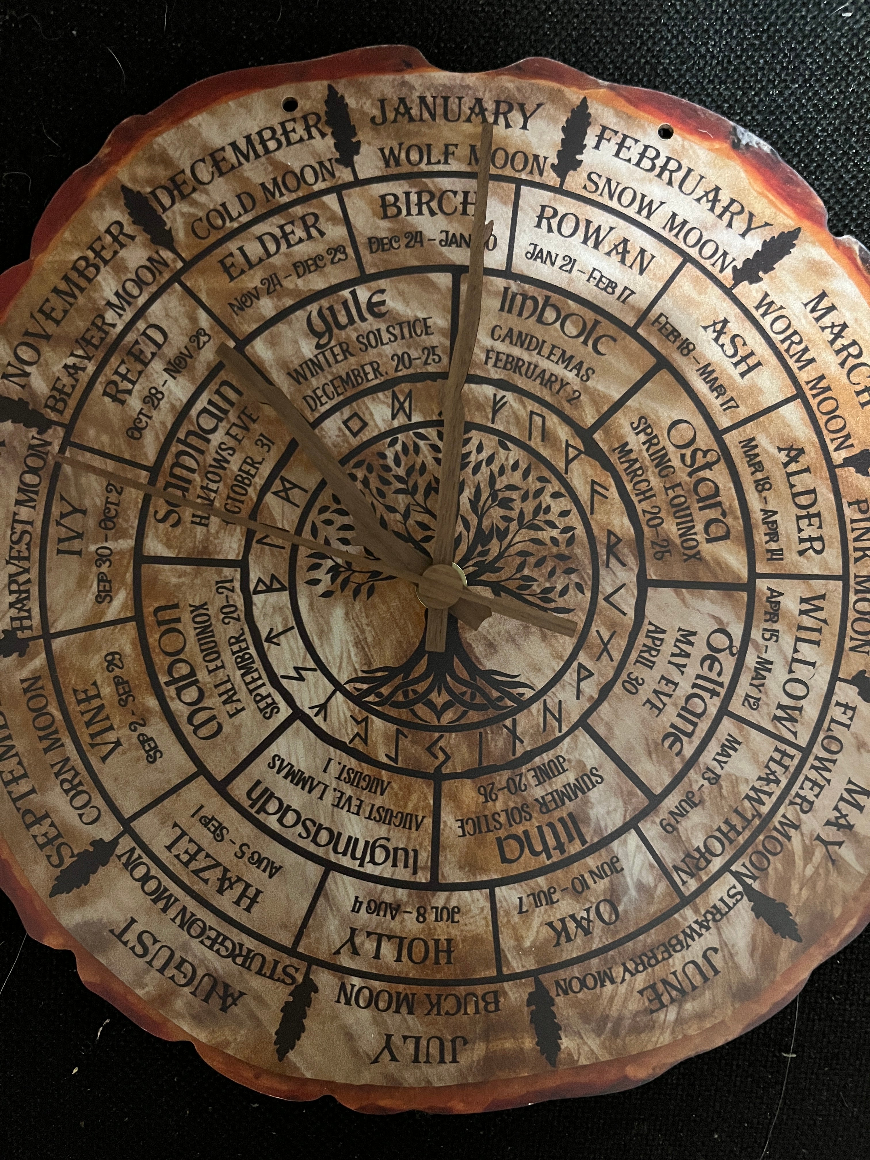 Handmade Calendar Wooden Wall Clock