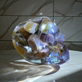 Resin Stone Pebble Led Skull Handmade Gift Ornament Light