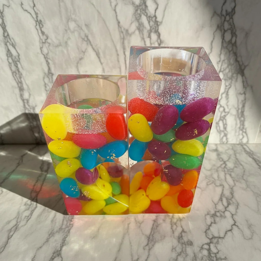 2 Jellybean Heart Tea Light Holders image 3