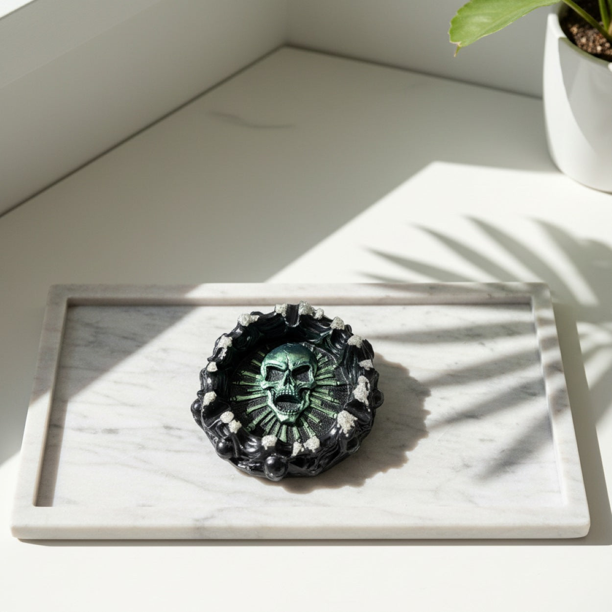 Handmade Gothic Skull Skeleton Storage Dish Ashtrays