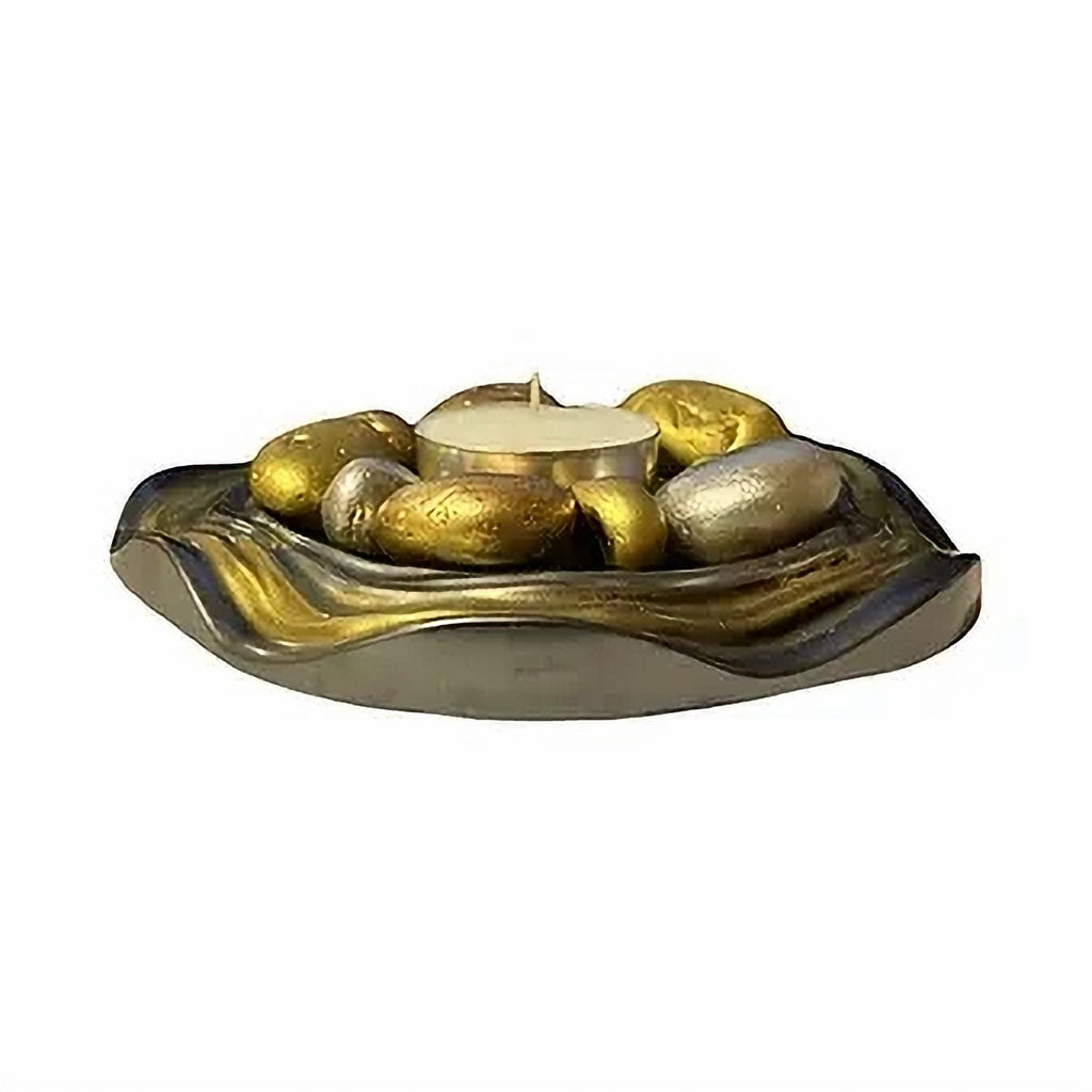 Gold Silver Resin Candle Holder Stone Plate image 5
