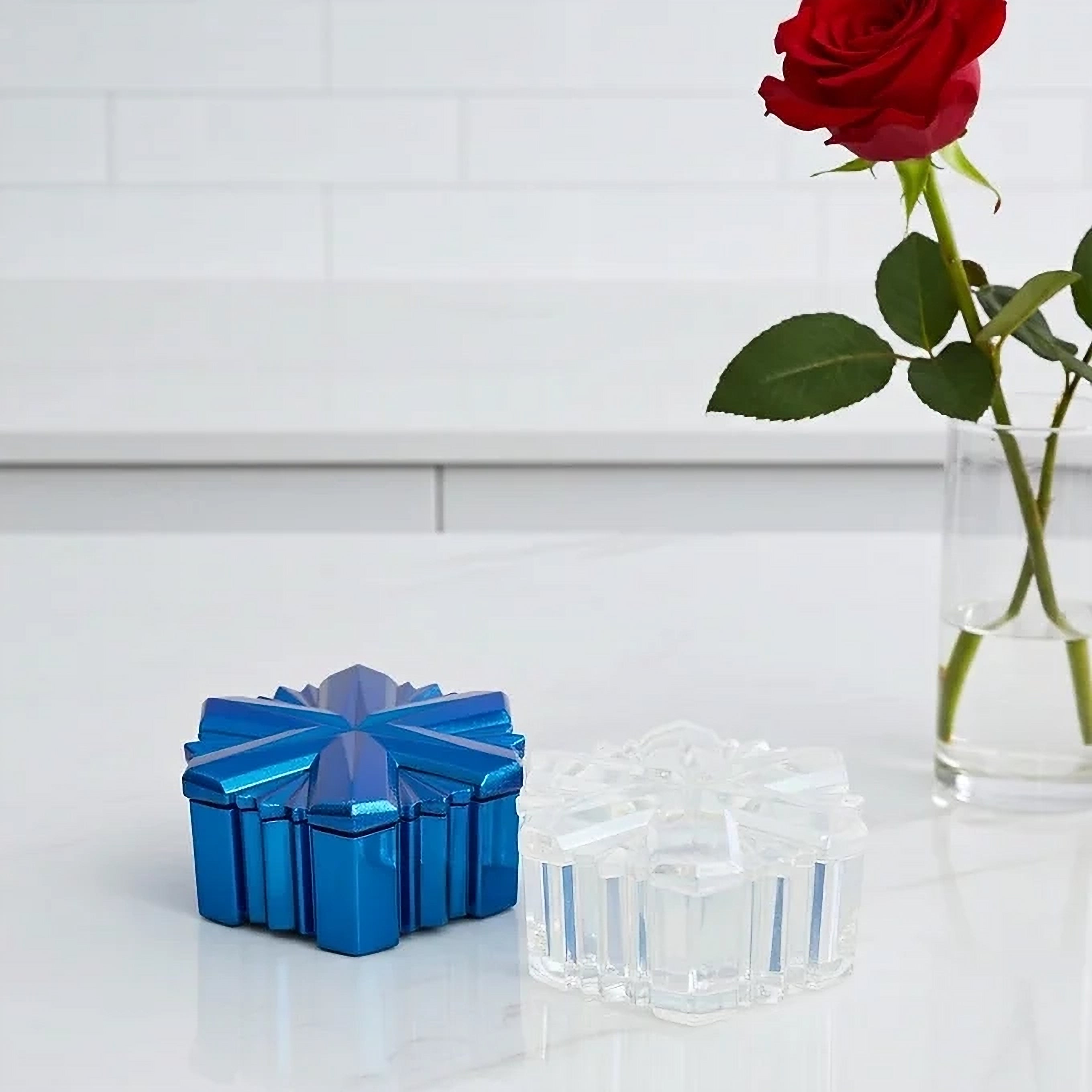 Resin Snowflake Trinket Boxes Jars image 0