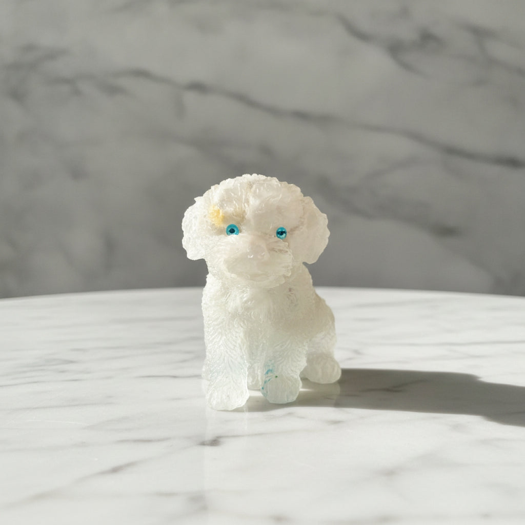 Handmade Resin Stone Dog Statue Figurine Ornament For Home Decor