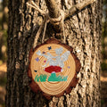Fairy Log Slice Plaque Hand Painted Hanging Wooden Decal