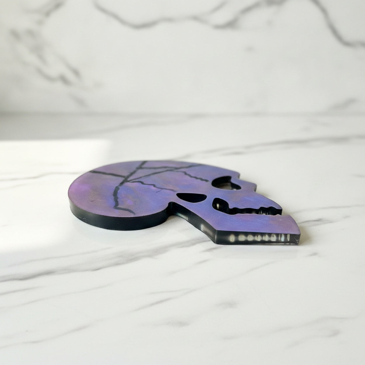 Large Handmade Skull Shaped Resin Non Slip Coasters