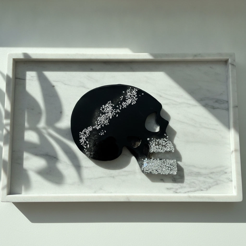 Large Handmade Skull Shaped Resin Non Slip Coasters