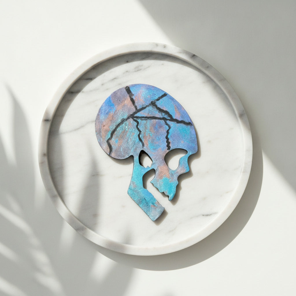 Large Handmade Skull Shaped Resin Non Slip Coasters