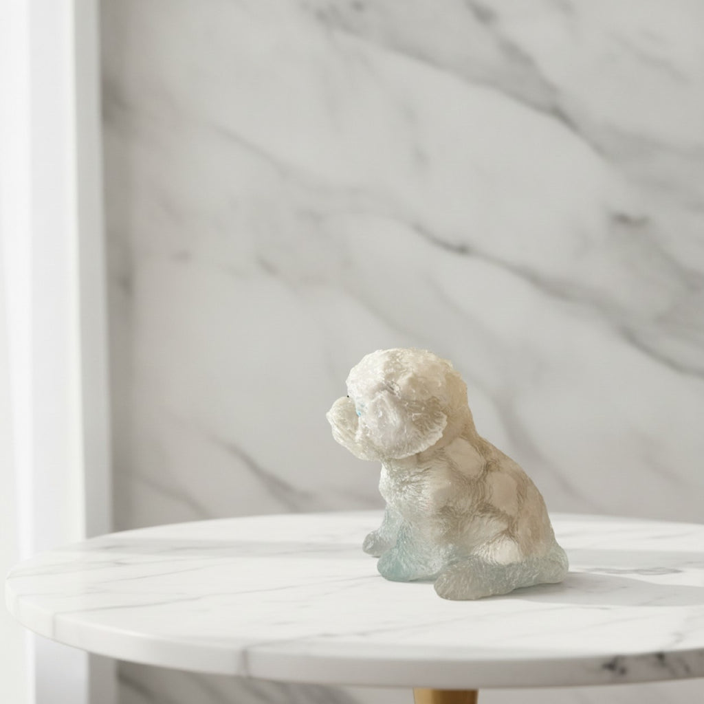 Handmade Resin Stone Dog Statue Figurine Ornament For Home Decor